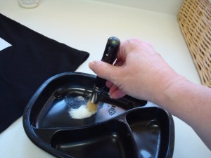 Loading the stencil brush