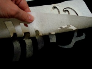 Removing the freezer paper stencil