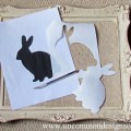 Stenciled Bunny on Burlap