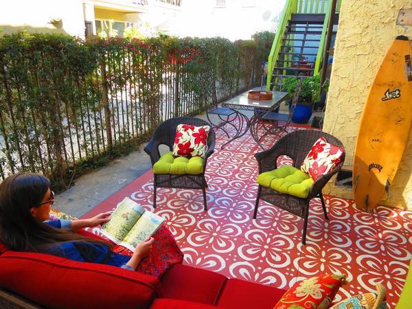 LA Times: DIY Paint & Stencil Patio Carpet