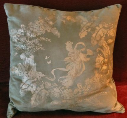 Jeff Raum Stencils: Oriental Toile stenciled pillow